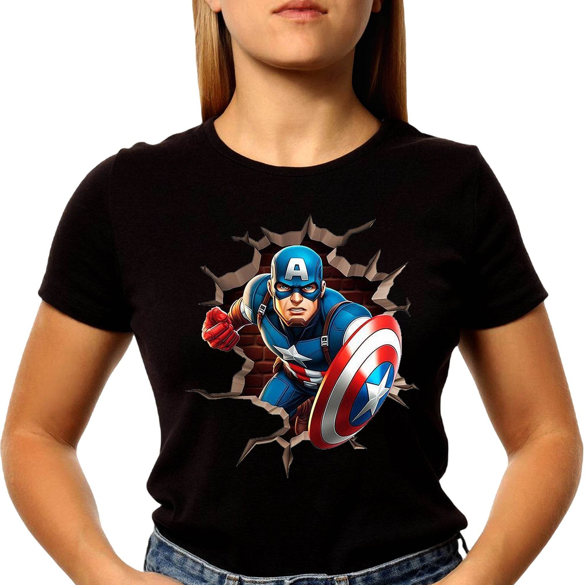 Captain America's - Unisex Round Neck Regular Fit 100% Combed Cotton Half Sleeve T-Shirt - Mojilo Mart