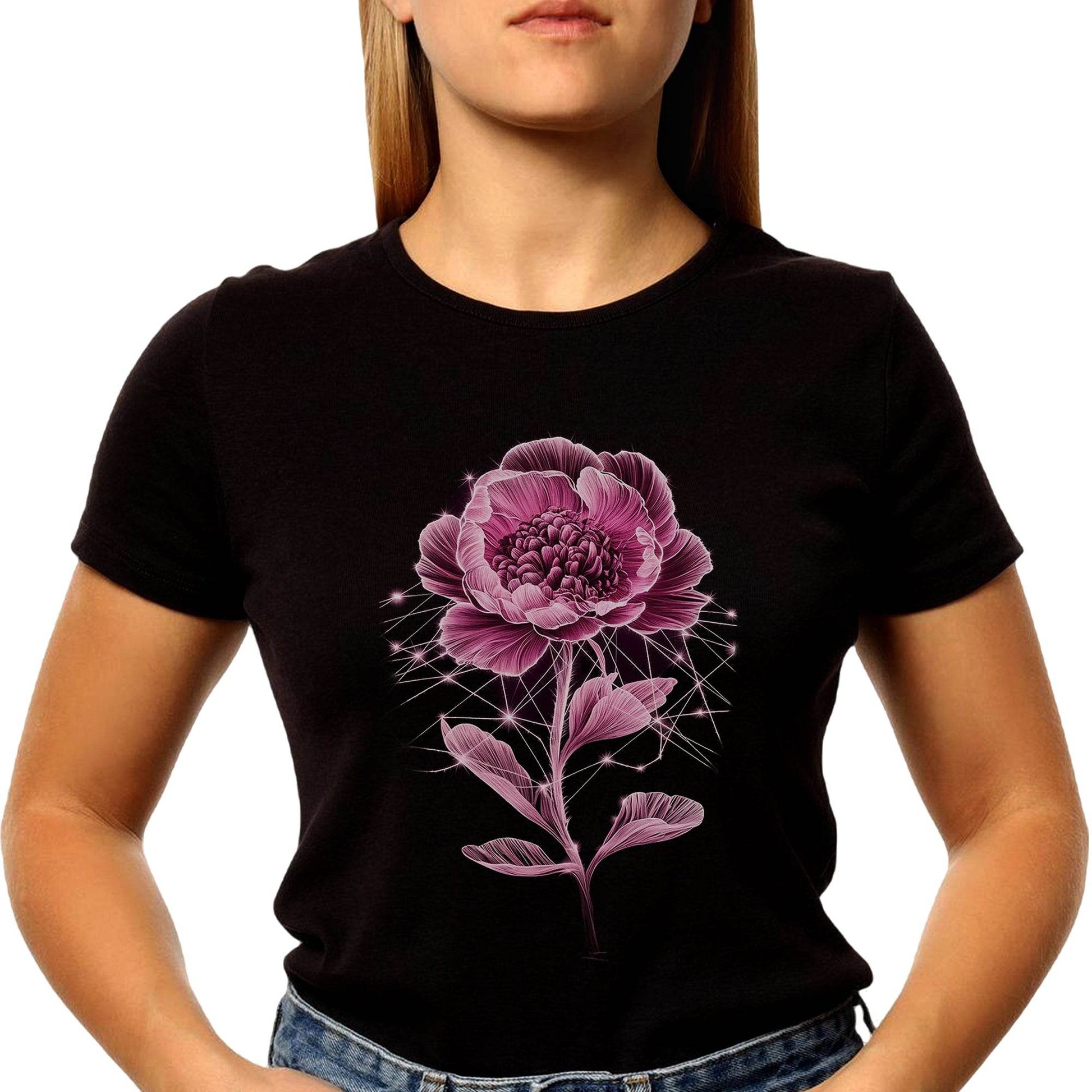 Celestial Boho Flower - Unisex Round Neck Regular Fit 100% Combed Cotton Half Sleeve T-Shirt - Mojilo Mart
