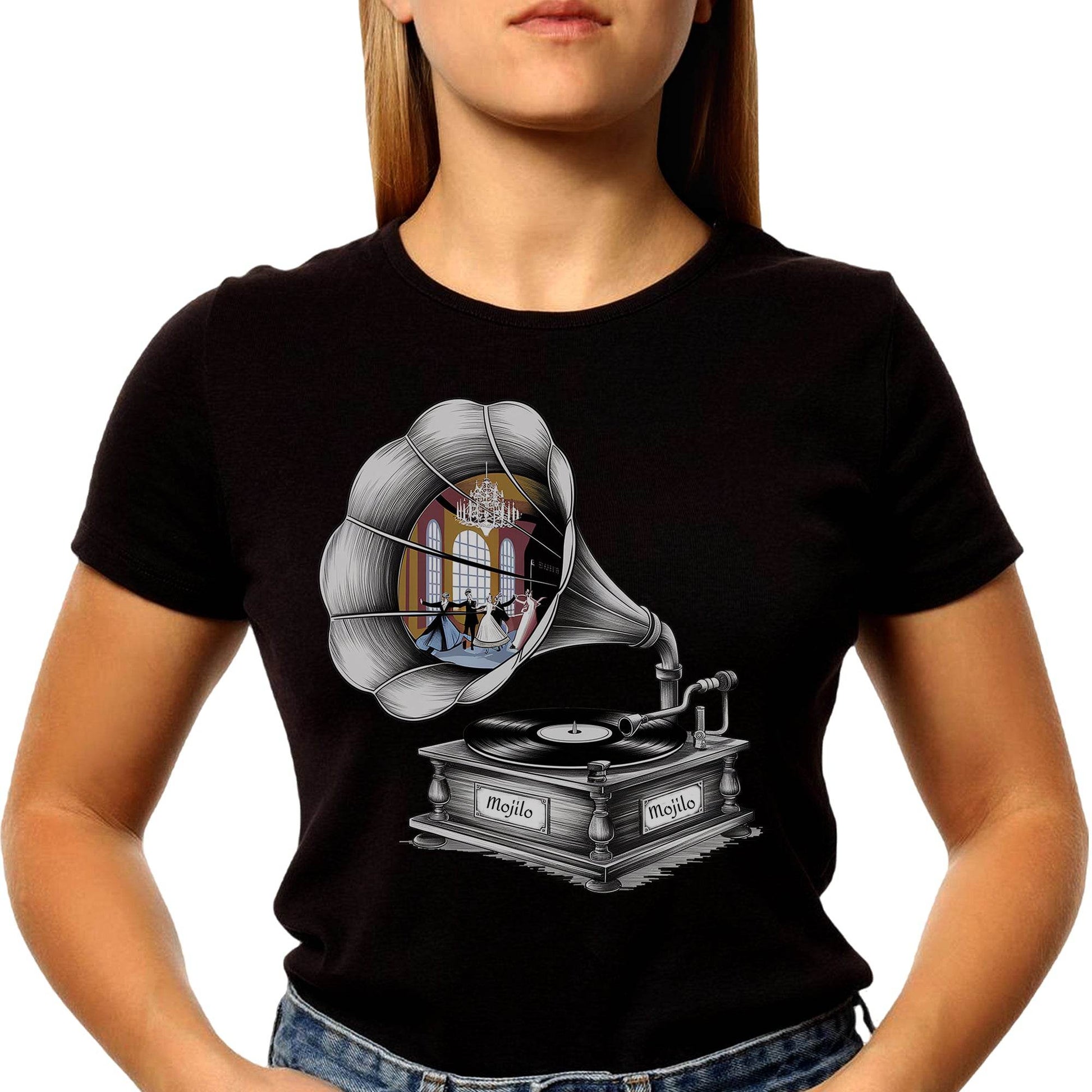 Classic Gramophone - Unisex Round Neck Regular Fit 100% Combed Cotton Half Sleeve T-Shirt - Mojilo Mart