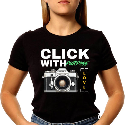 Click with Purpose Love - Unisex Round Neck Regular Fit 100% Combed Cotton Half Sleeve T-Shirt - Mojilo Mart