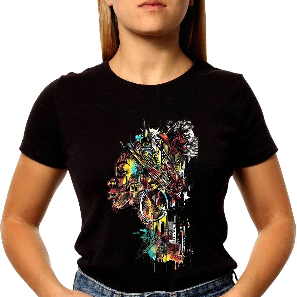 Colorful Girl Desing - Unisex Round Neck Regular Fit 100% Combed Cotton Half Sleeve T-Shirt - Mojilo Mart