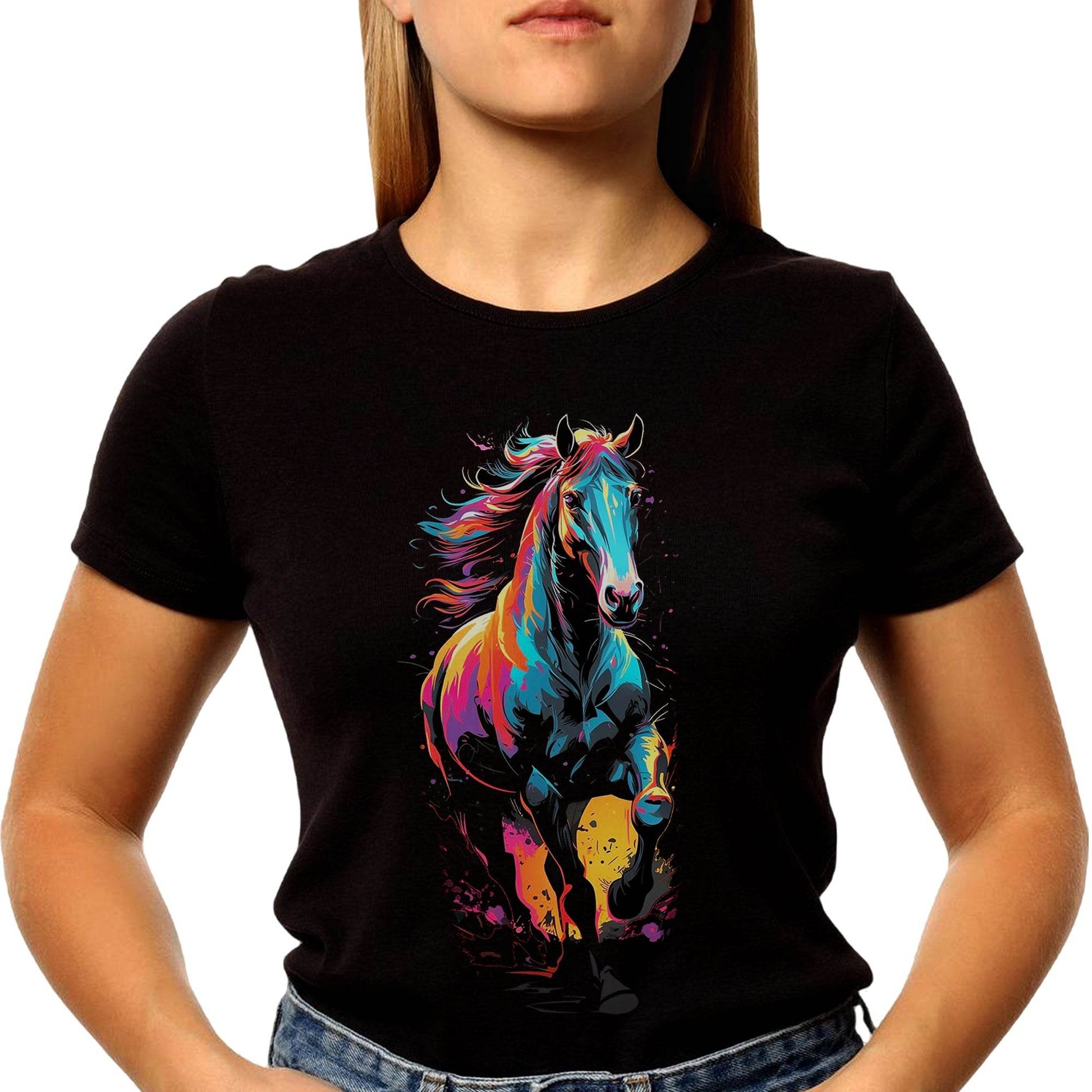 Colorful Horse- Unisex Round Neck Regular Fit 100% Combed Cotton Half Sleeve T-Shirt - Mojilo Mart