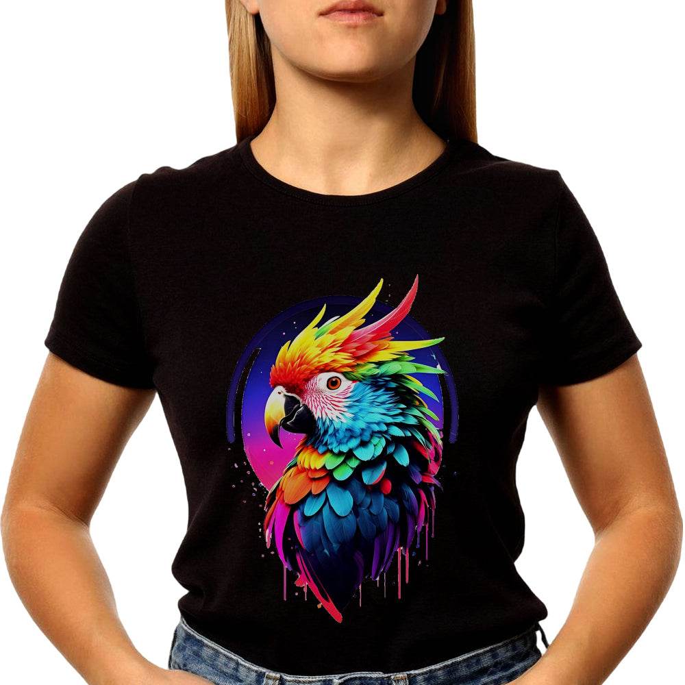 Colorful Parrot - Unisex Round Neck Regular Fit 100% Combed Cotton Half Sleeve T-Shirt - Mojilo Mart