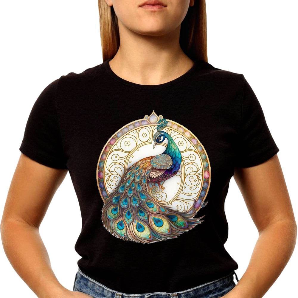 Colorful Peacock For Peacock Lovers - Unisex Round Neck Regular Fit 100% Combed Cotton Half Sleeve T-Shirt - Mojilo Mart