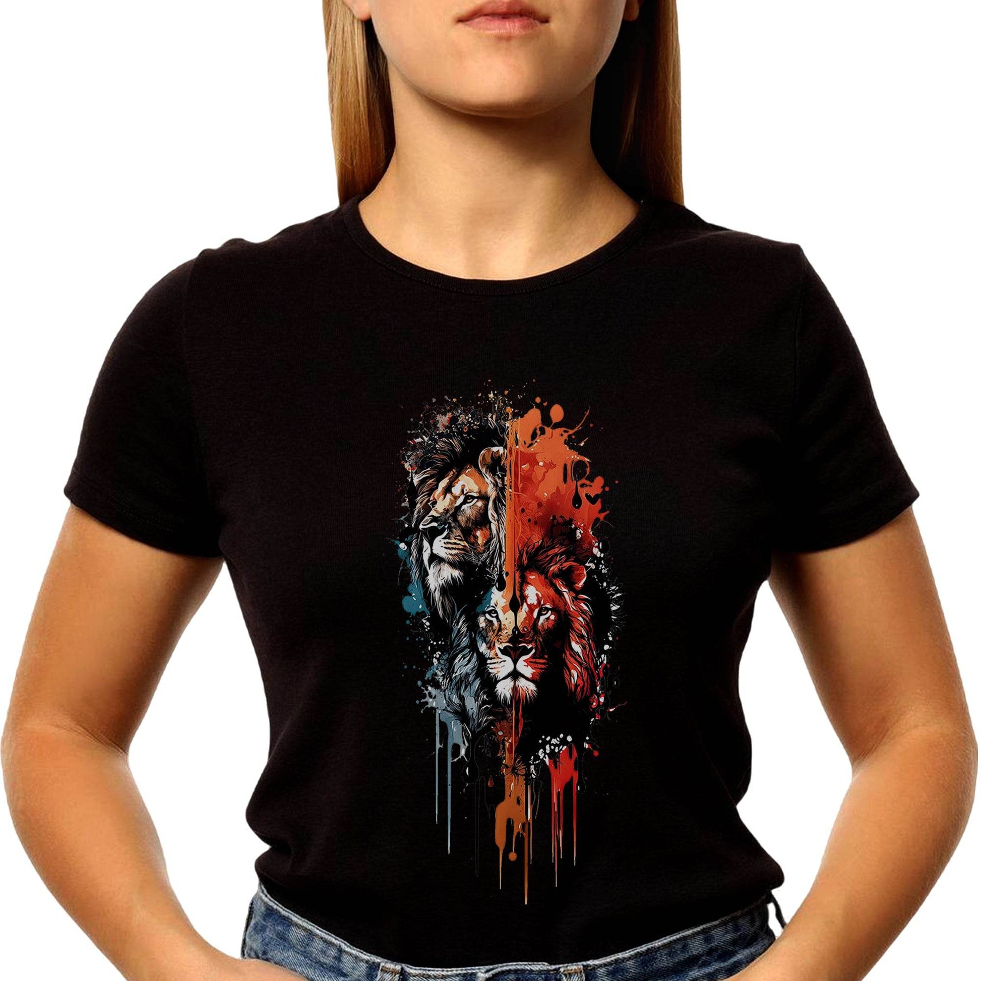 Colourful Lion Tshirt - Unisex Round Neck Regular Fit 100% Combed Cotton Half Sleeve T-Shirt - Mojilo Mart
