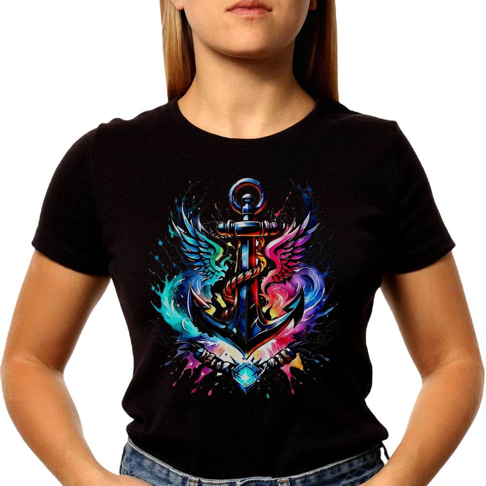 Cool Anchor Sea Symbol - Unisex Round Neck Regular Fit 100% Combed Cotton Half Sleeve T-Shirt - Mojilo Mart