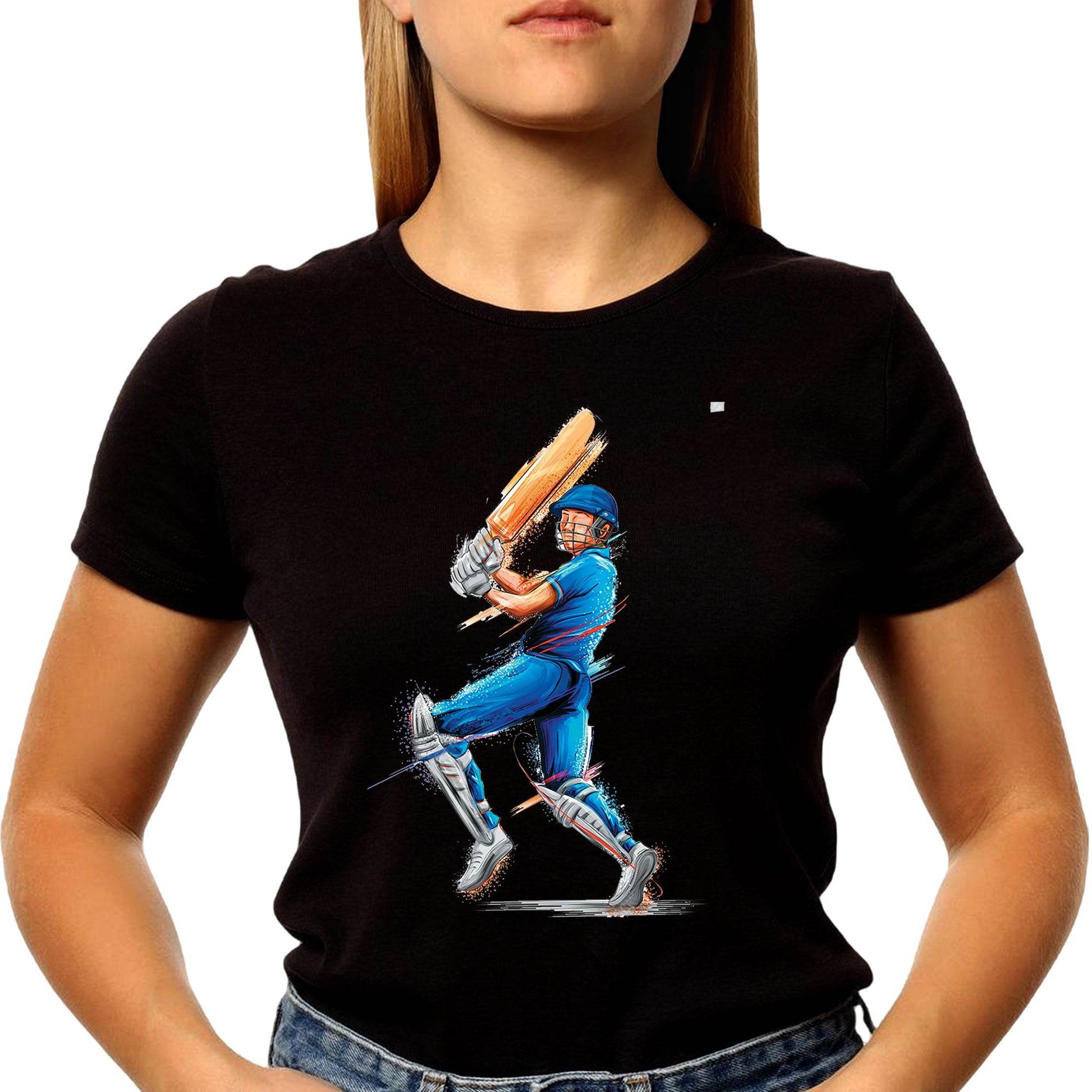 Cricket Player Boys Sport - Unisex Round Neck Regular Fit 100% Combed Cotton Half Sleeve T-Shirt - Mojilo Mart