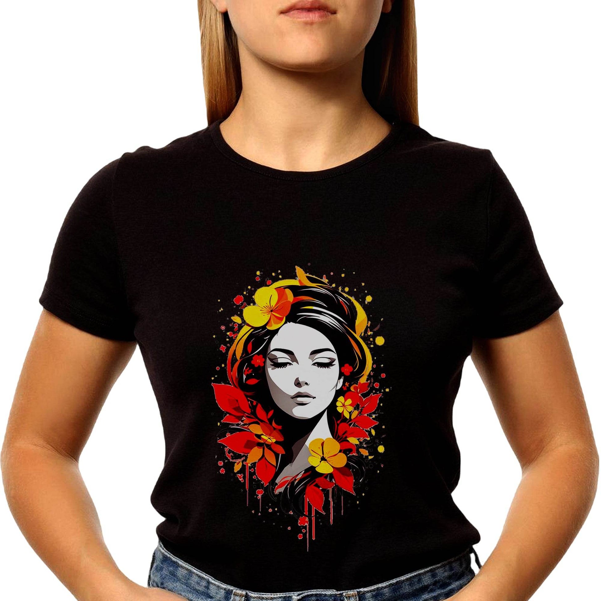 Cute Colorful Woman Various - Unisex Round Neck Regular Fit 100% Combed Cotton Half Sleeve T-Shirt - Mojilo Mart