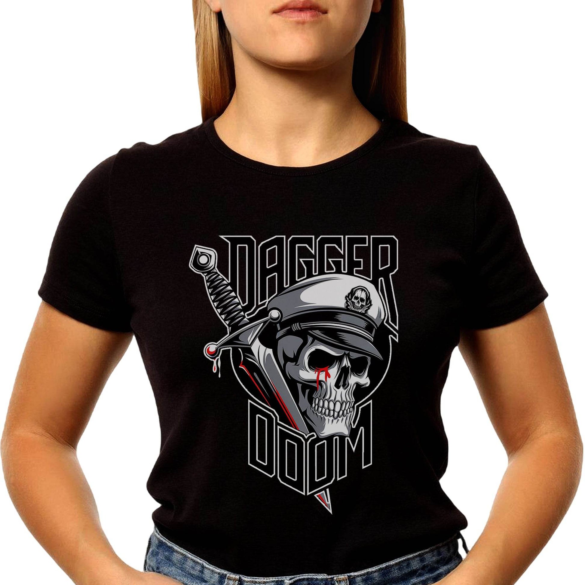 DAGGER DOOM - Unisex Round Neck Regular Fit 100% Combed Cotton Half Sleeve T-Shirt - Mojilo Mart