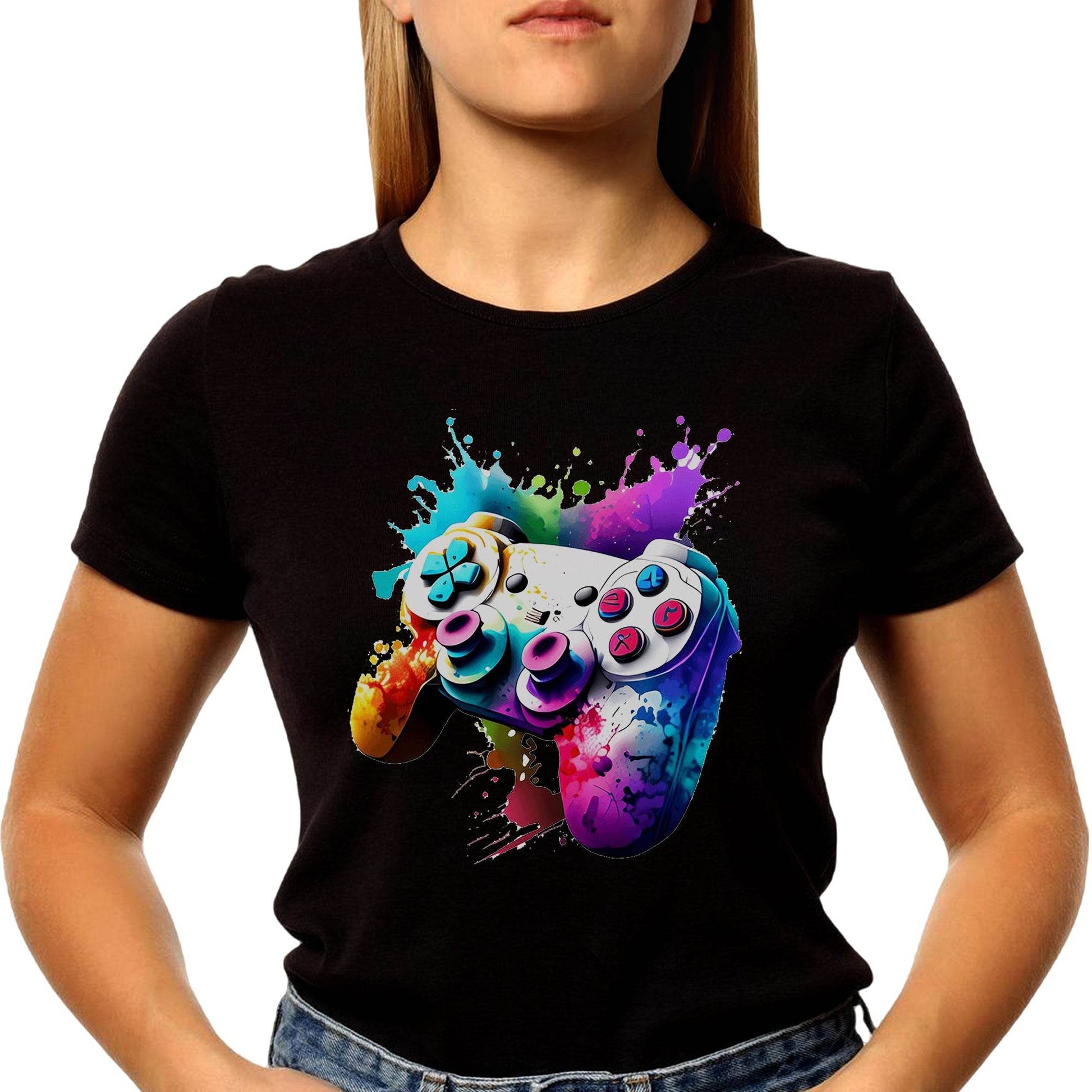 DIGITAL DOWNLOAD Graffiti Gaming Controller Playstation Gaming - Unisex Round Neck Regular Fit 100% Combed Cotton Half Sleeve T-Shirt - Mojilo Mart