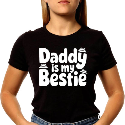 Daddy Is My Bestie - Unisex Round Neck Regular Fit 100% Combed Cotton Half Sleeve T-Shirt - Mojilo Mart