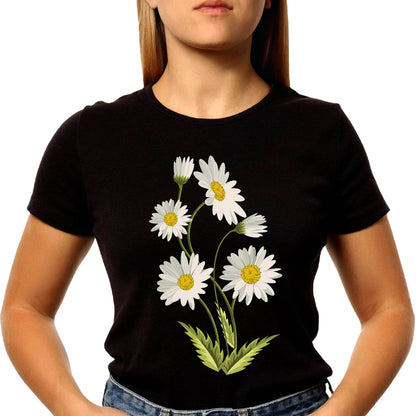 Daisy Flower - Unisex Round Neck Regular Fit 100% Combed Cotton Half Sleeve T-Shirt - Mojilo Mart