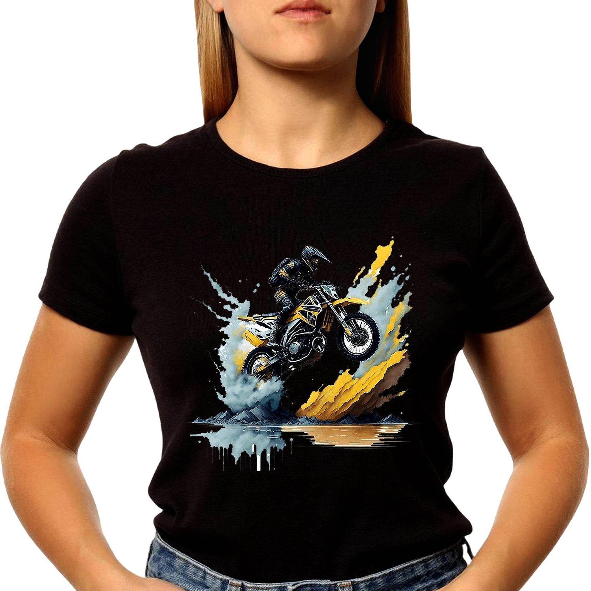 Dirt Bike Motorcross Motorcycle - Unisex Round Neck Regular Fit 100% Combed Cotton Half Sleeve T-Shirt - Mojilo Mart