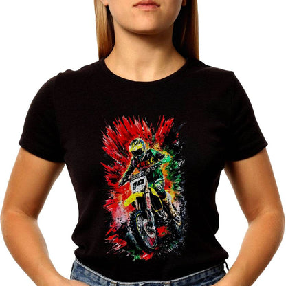 Dirt bike vibrant colors - Unisex Round Neck Regular Fit 100% Combed Cotton Half Sleeve T-Shirt - Mojilo Mart