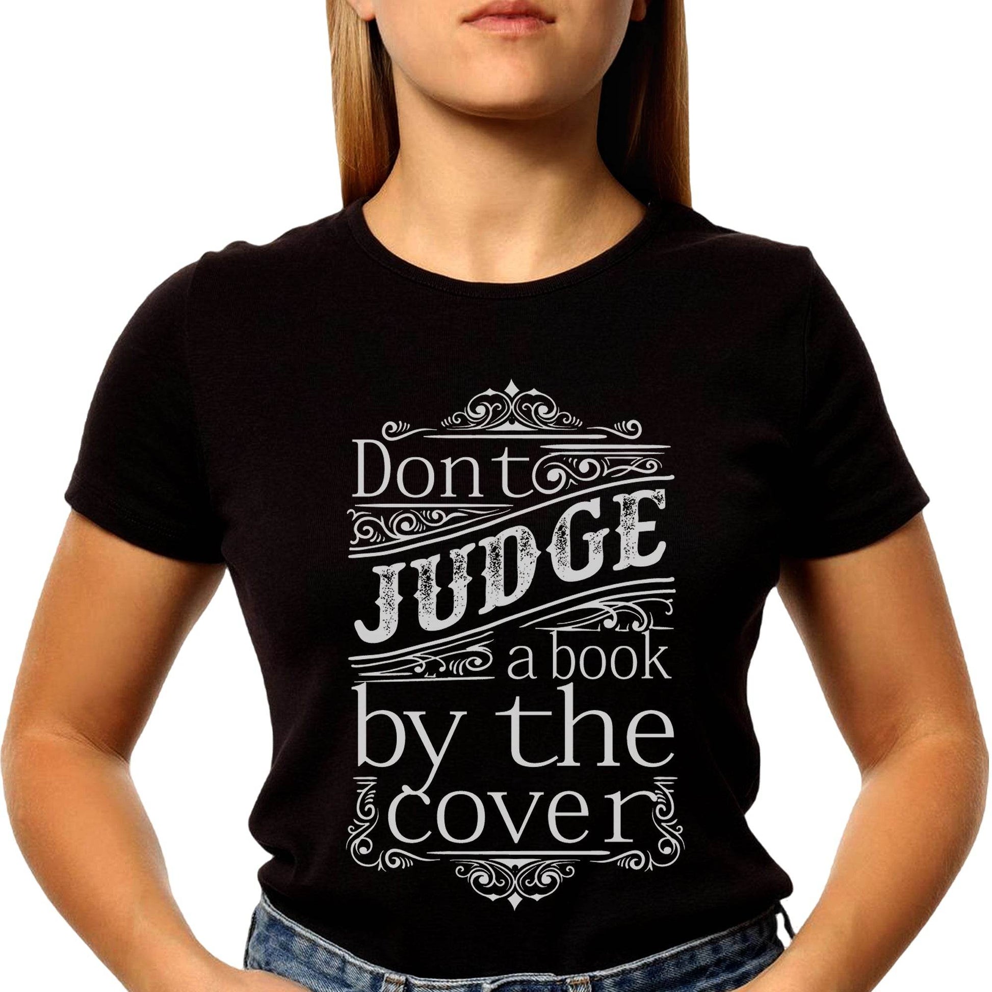 Donto JUDGE a book book by the Cover - Unisex Round Neck Regular Fit 100% Combed Cotton Half Sleeve T-Shirt - Mojilo Mart