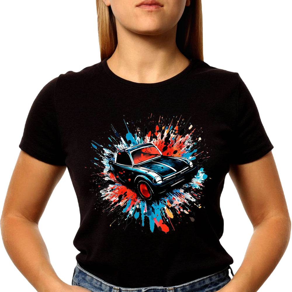 Drifting Car Burnout Retro Street Car Racing - Unisex Round Neck Regular Fit 100% Combed Cotton Half Sleeve T-Shirt - Mojilo Mart