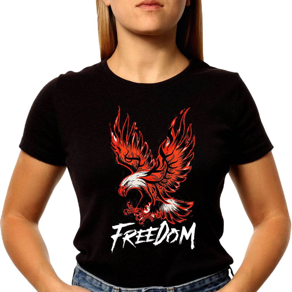 Eagle FREEDOM - Unisex Round Neck Regular Fit 100% Combed Cotton Half Sleeve T-Shirt - Mojilo Mart