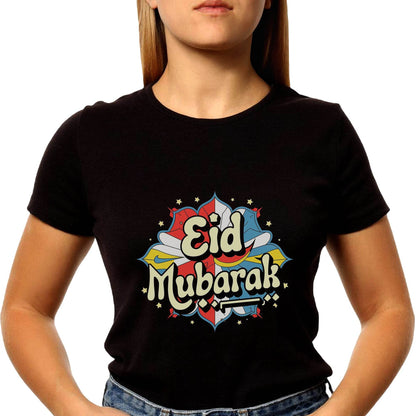 Eid Mubarak New - Unisex Round Neck Regular Fit 100% Combed Cotton Half Sleeve T-Shirt - Mojilo Mart