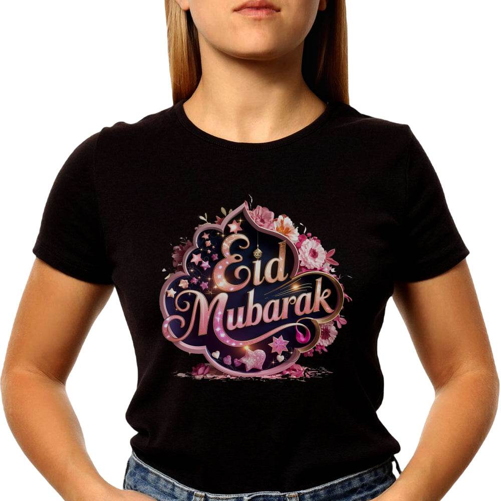 Eid Mubarak - Unisex Round Neck Regular Fit 100% Combed Cotton Half Sleeve T-Shirt - Mojilo Mart