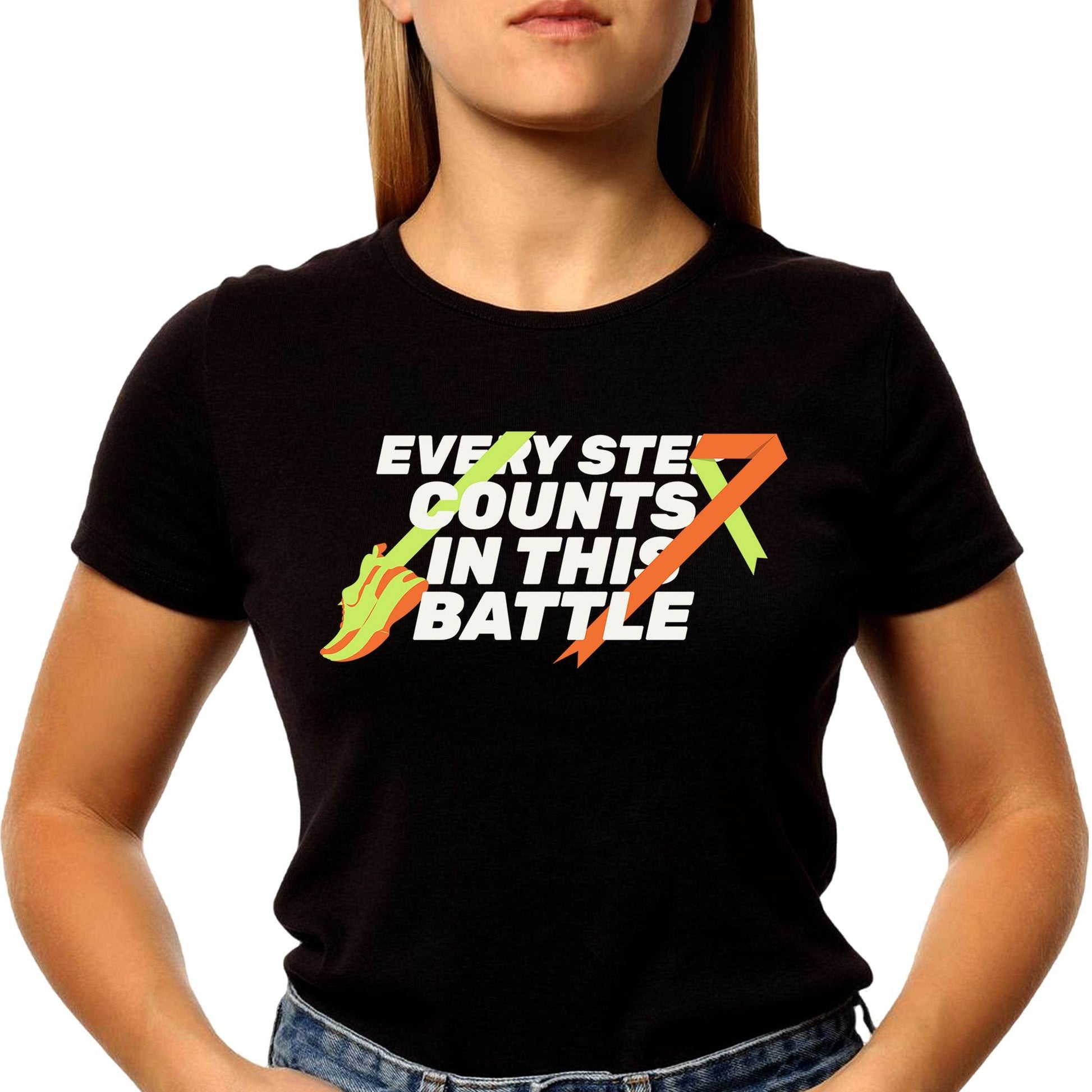 Every step counts in this battle - Unisex Round Neck Regular Fit 100% Combed Cotton Half Sleeve T-Shirt - Mojilo Mart