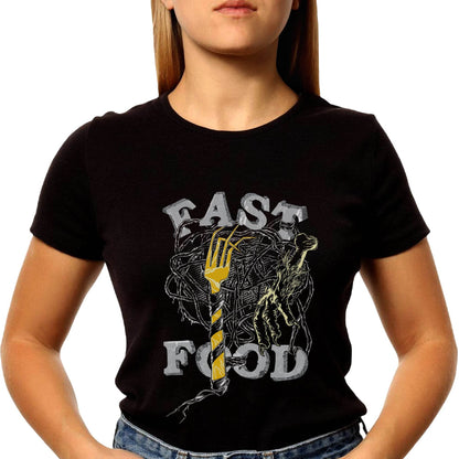 FAST FOOD - Unisex Round Neck Regular Fit 100% Combed Cotton Half Sleeve T-Shirt - Mojilo Mart