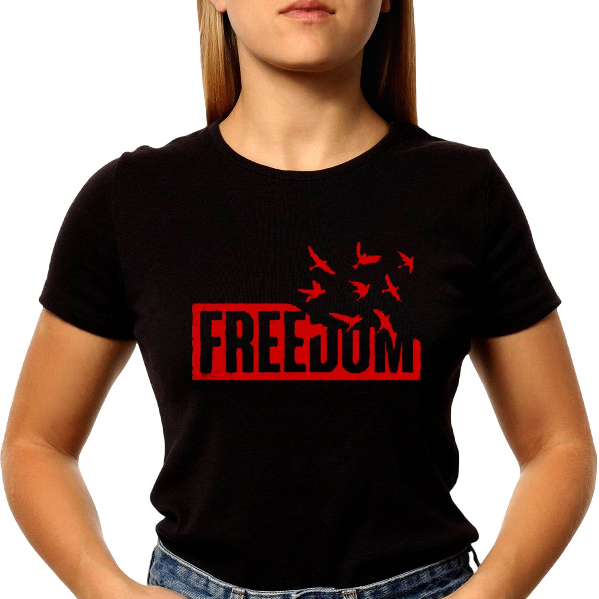 FREEDOM - Unisex Round Neck Regular Fit 100% Combed Cotton Half Sleeve T-Shirt - Mojilo Mart