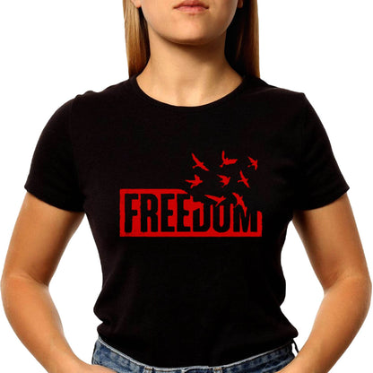 FREEDOM - Unisex Round Neck Regular Fit 100% Combed Cotton Half Sleeve T-Shirt - Mojilo Mart