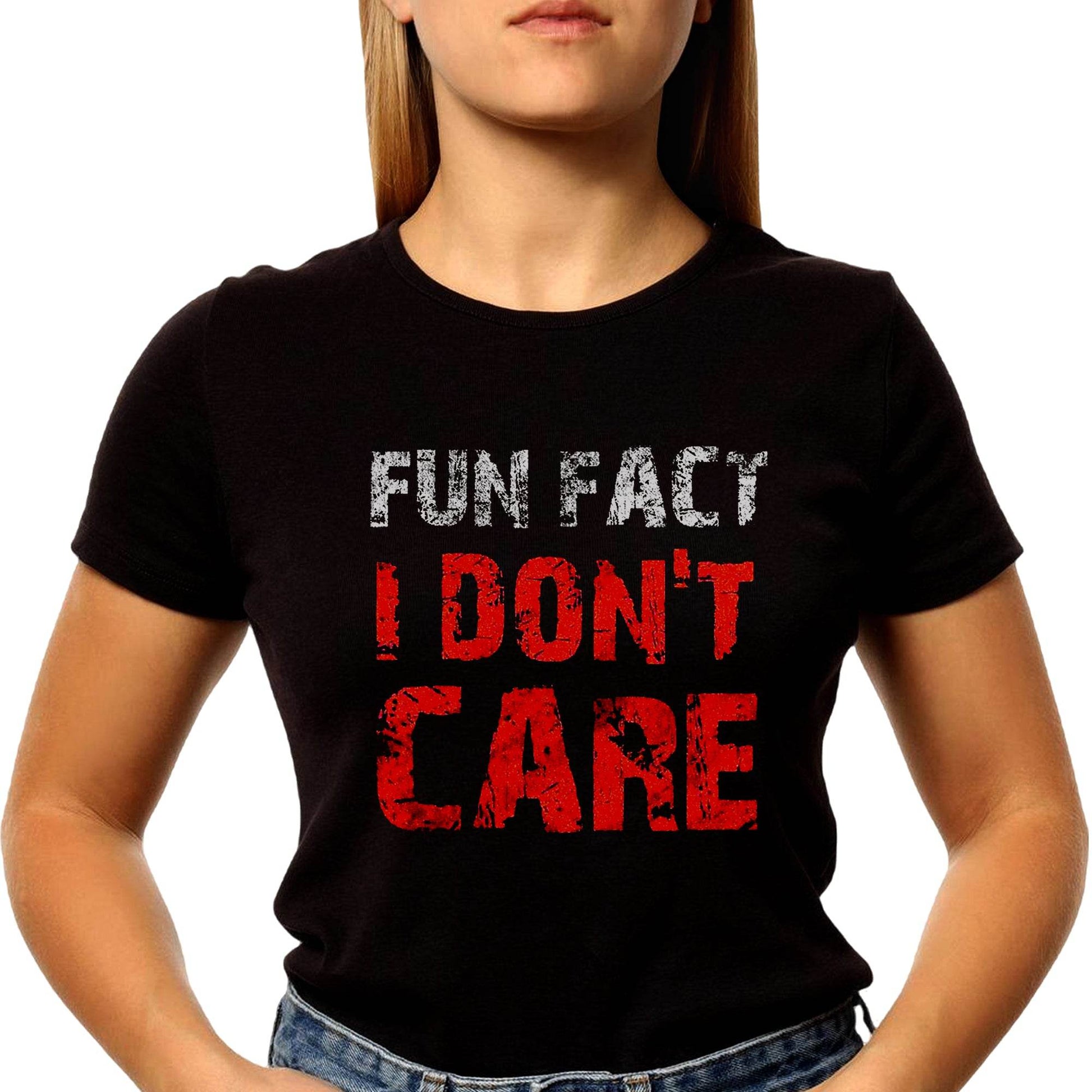 FUN FACT I DON'T CARE - Unisex Round Neck Regular Fit 100% Combed Cotton Half Sleeve T-Shirt - Mojilo Mart