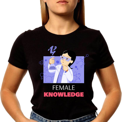 Female Knowledge - Unisex Round Neck Regular Fit 100% Combed Cotton Half Sleeve T-Shirt - Mojilo Mart