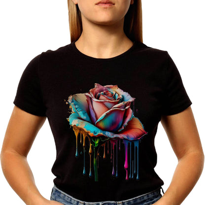 Fire And Ice Roses - Unisex Round Neck Regular Fit 100% Combed Cotton Half Sleeve T-Shirt - Mojilo Mart