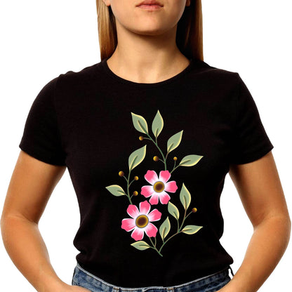 Floral Spring Shirt - Unisex Round Neck Regular Fit 100% Combed Cotton Half Sleeve T-Shirt - Mojilo Mart
