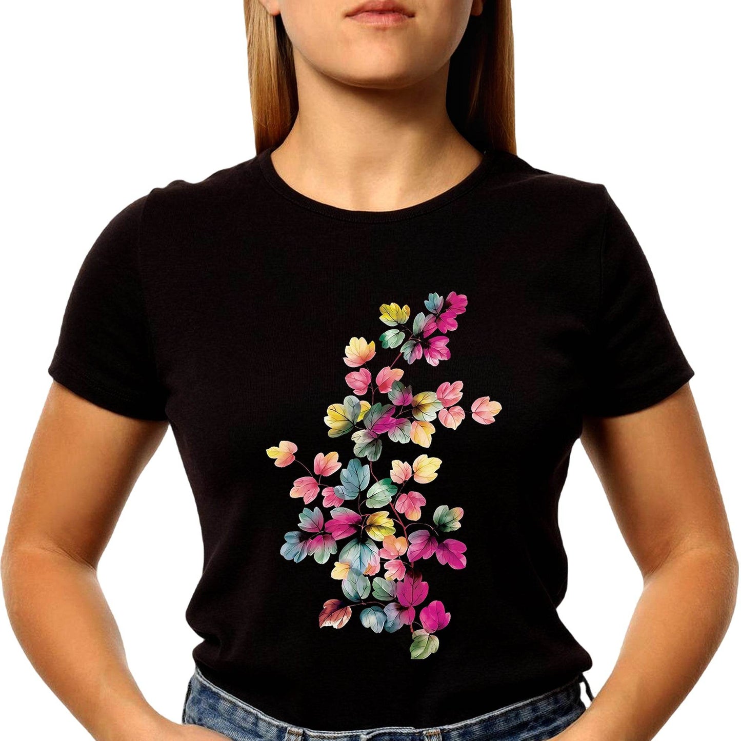 Flower Bouquet Minimal - Unisex Round Neck Regular Fit 100% Combed Cotton Half Sleeve T-Shirt - Mojilo Mart