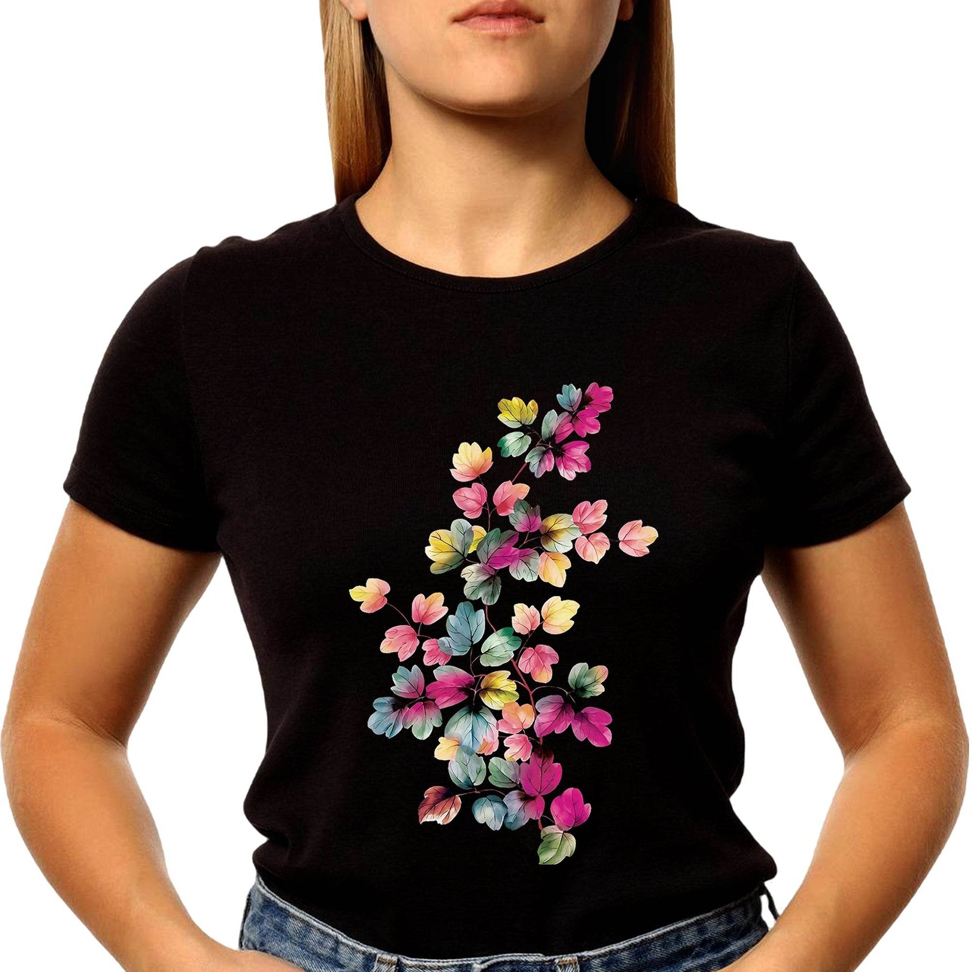 Flower Bouquet Minimal - Unisex Round Neck Regular Fit 100% Combed Cotton Half Sleeve T-Shirt - Mojilo Mart