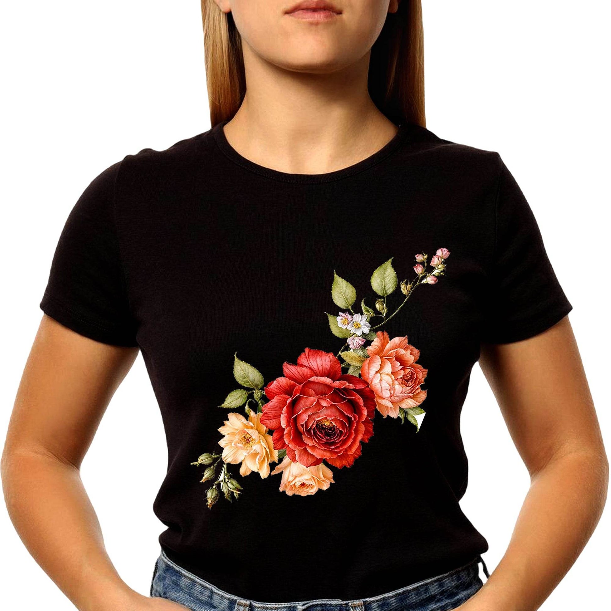 Flower Classic - Unisex Round Neck Regular Fit 100% Combed Cotton Half Sleeve T-Shirt - Mojilo Mart
