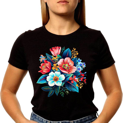 Flowers Bouquet Flower Lover Design - Unisex Round Neck Regular Fit 100% Combed Cotton Half Sleeve T-Shirt - Mojilo Mart