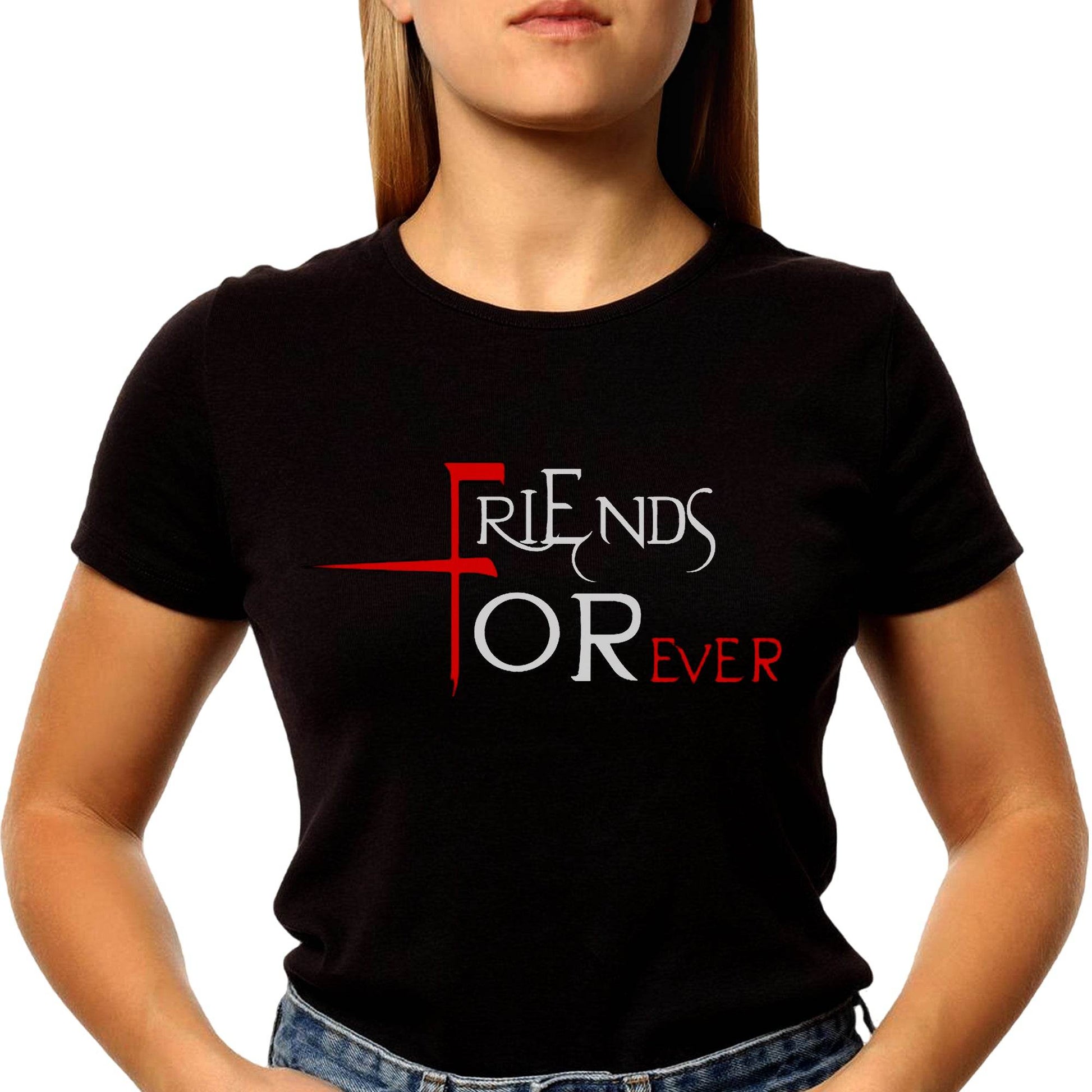 Friends Forever - Unisex Round Neck Regular Fit 100% Combed Cotton Half Sleeve T-Shirt - Mojilo Mart