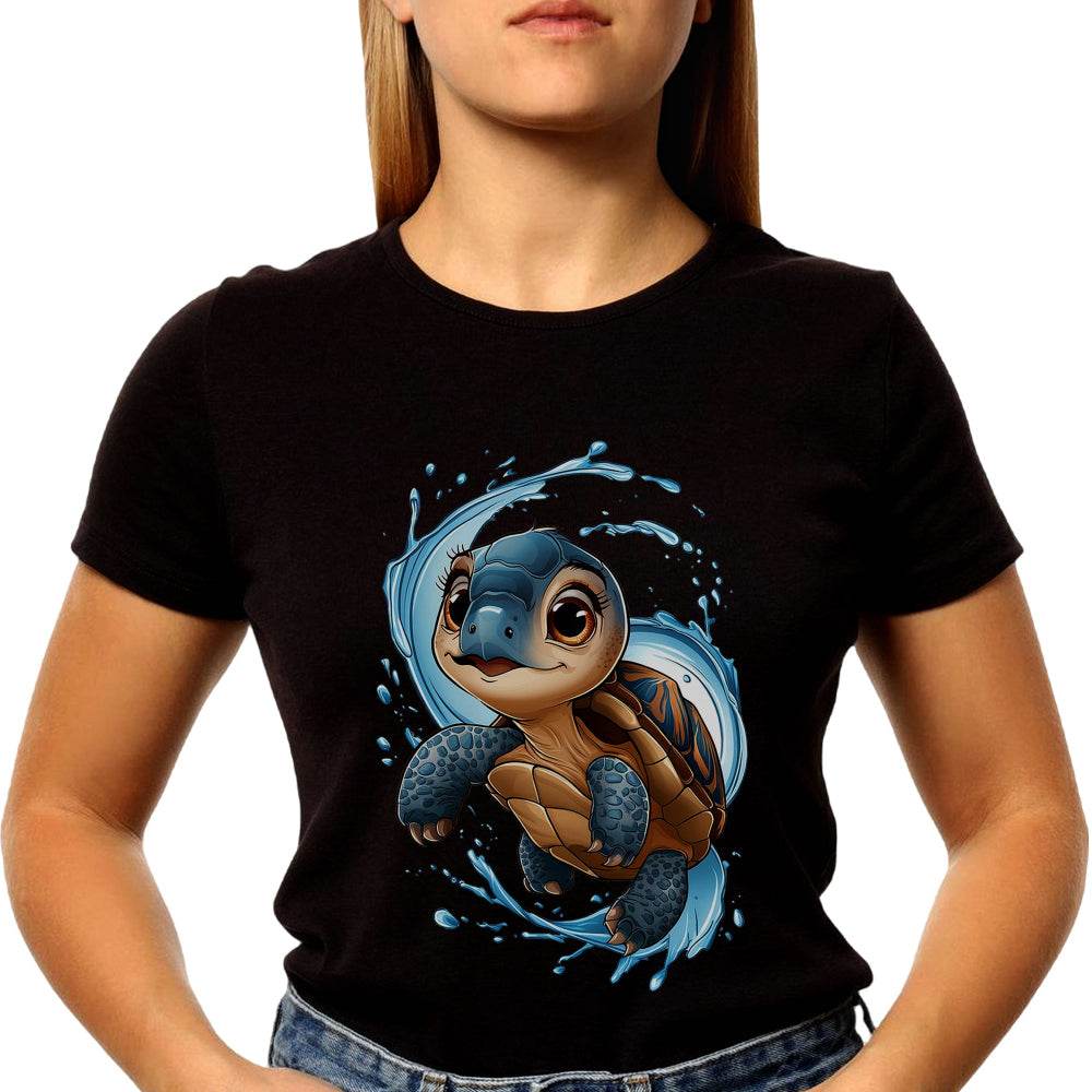 Funny Little Turtle - Unisex Round Neck Regular Fit 100% Combed Cotton Half Sleeve T-Shirt - Mojilo Mart