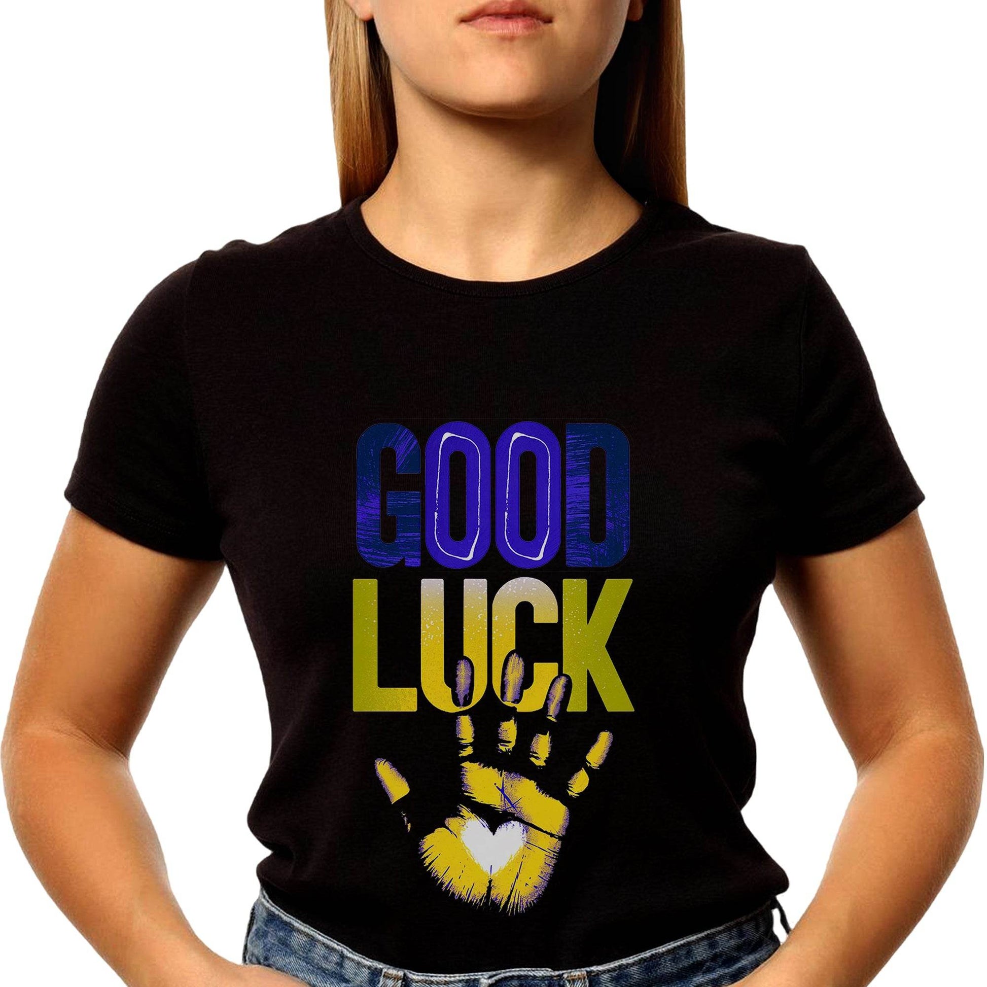 G00D LUCK - Unisex Round Neck Regular Fit 100% Combed Cotton Half Sleeve T-Shirt - Mojilo Mart