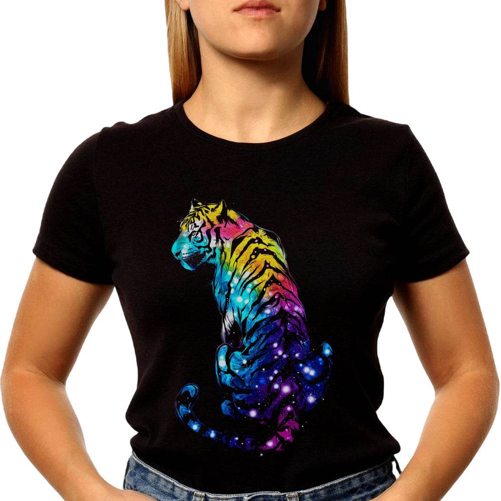 Galaxy Tiger Design - Unisex Round Neck Regular Fit 100% Combed Cotton Half Sleeve T-Shirt - Mojilo Mart