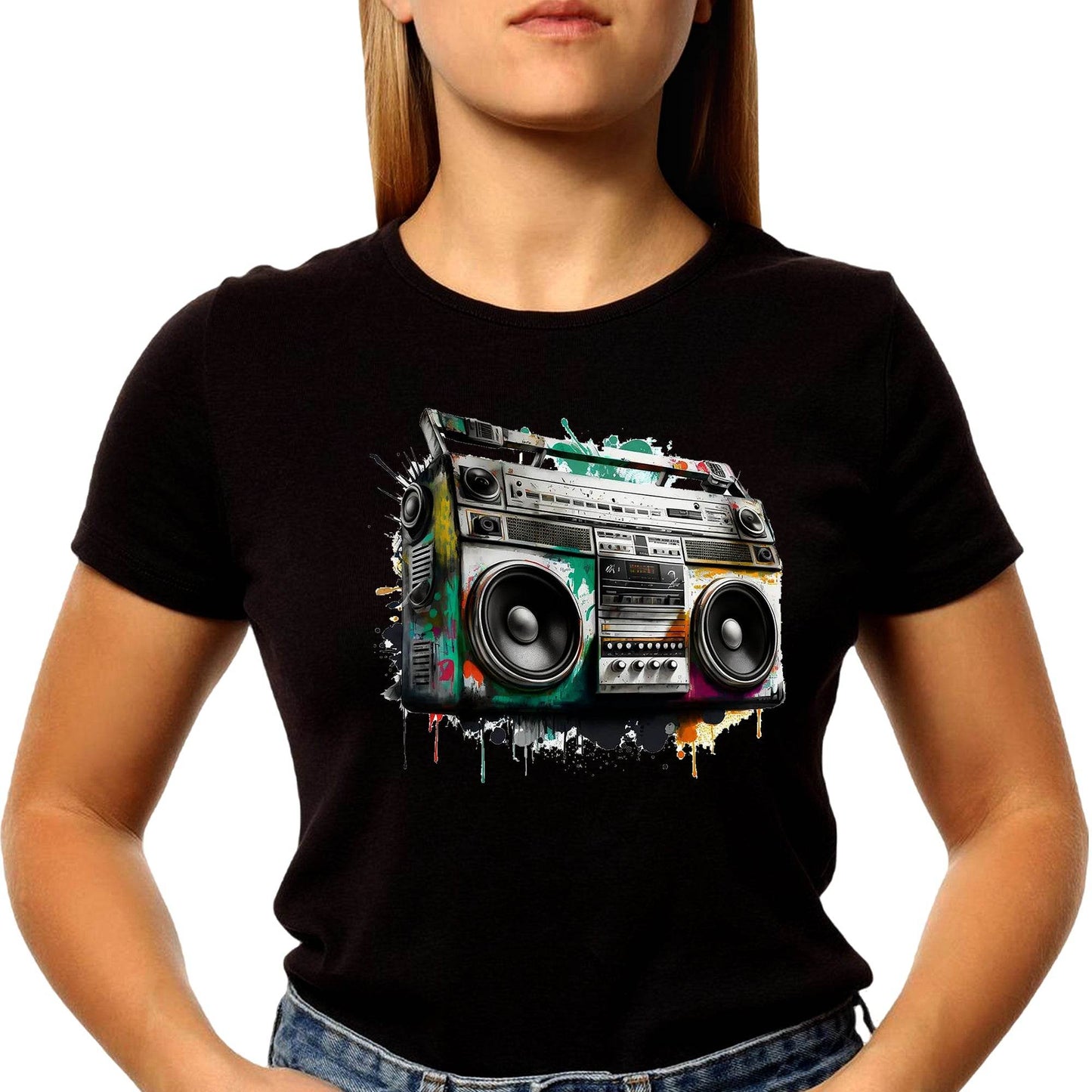 Ghetto Blaster - Unisex Round Neck Regular Fit 100% Combed Cotton Half Sleeve T-Shirt - Mojilo Mart