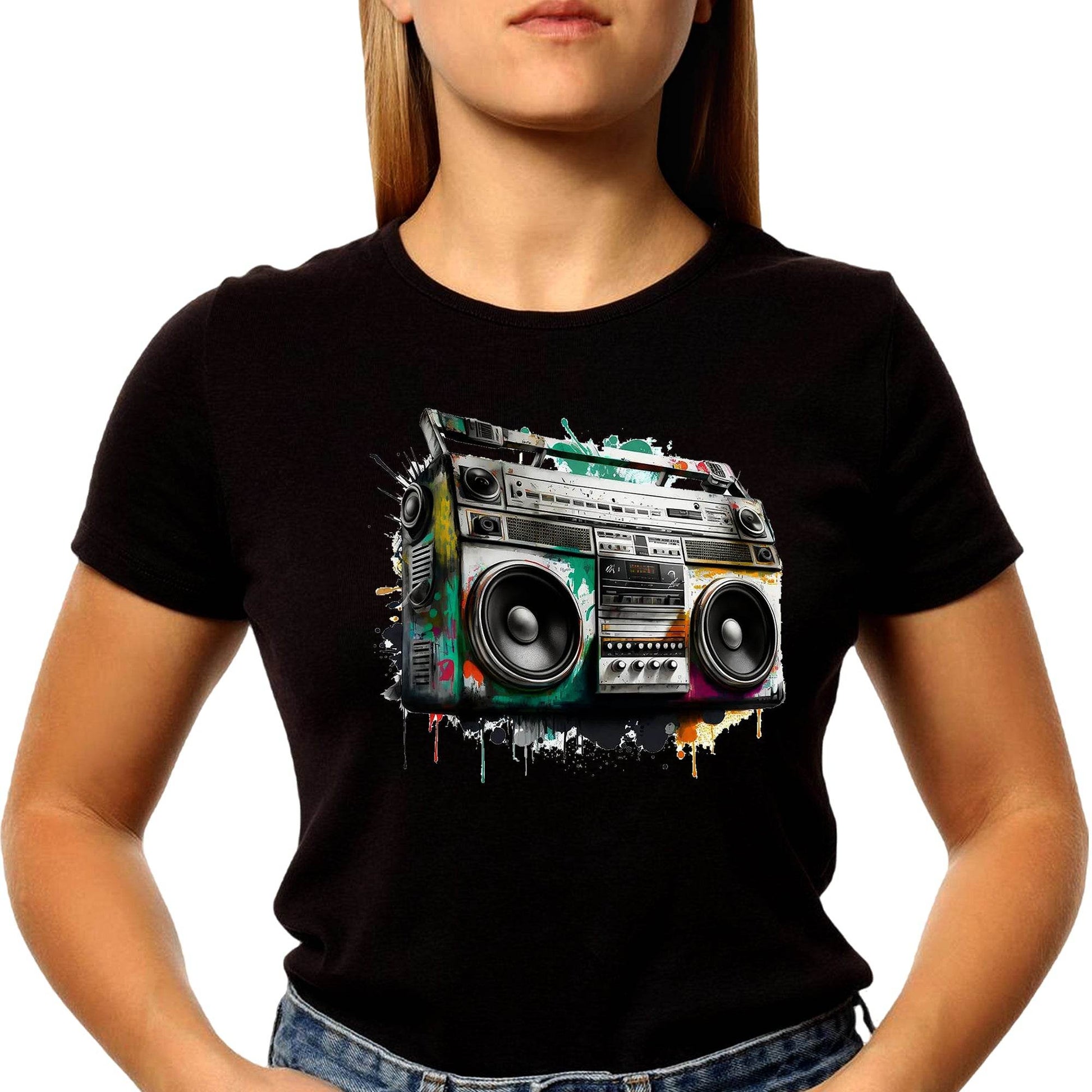 Ghetto Blaster - Unisex Round Neck Regular Fit 100% Combed Cotton Half Sleeve T-Shirt - Mojilo Mart