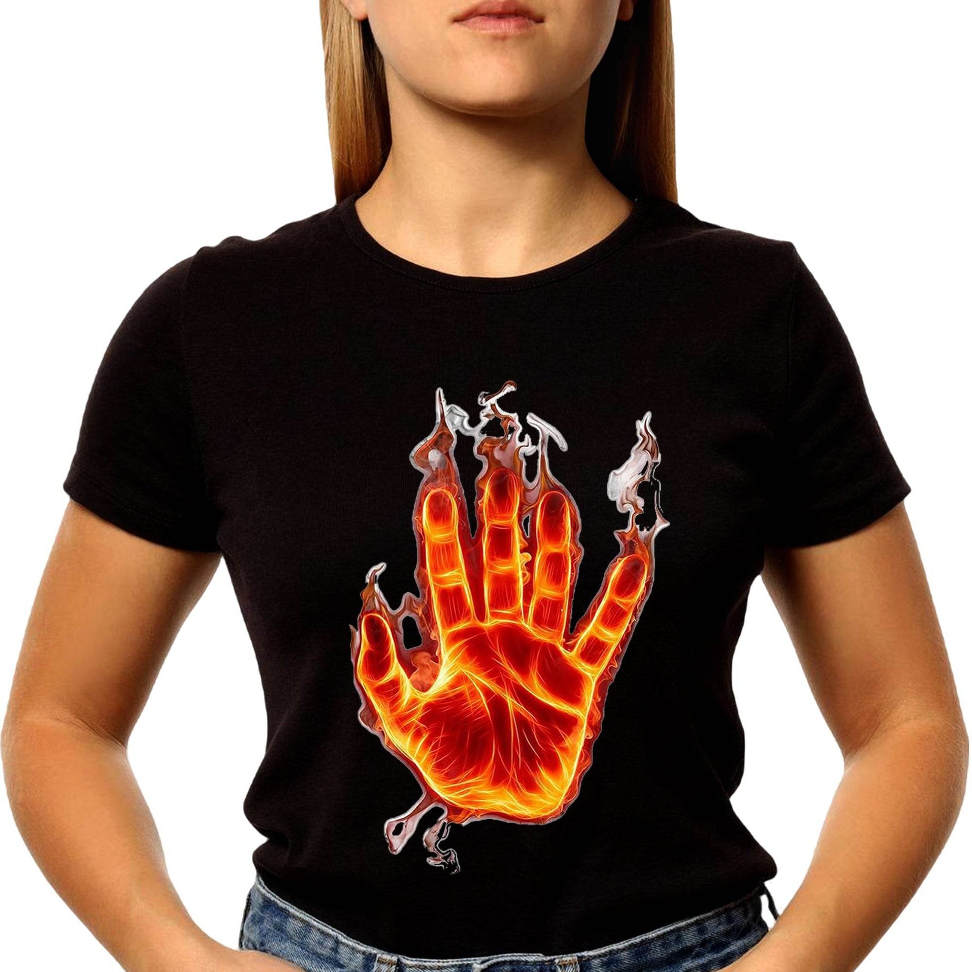 Ghost Rider Fire Hand Theme - Unisex Round Neck Regular Fit 100% Combed Cotton Half Sleeve T-Shirt - Mojilo Mart