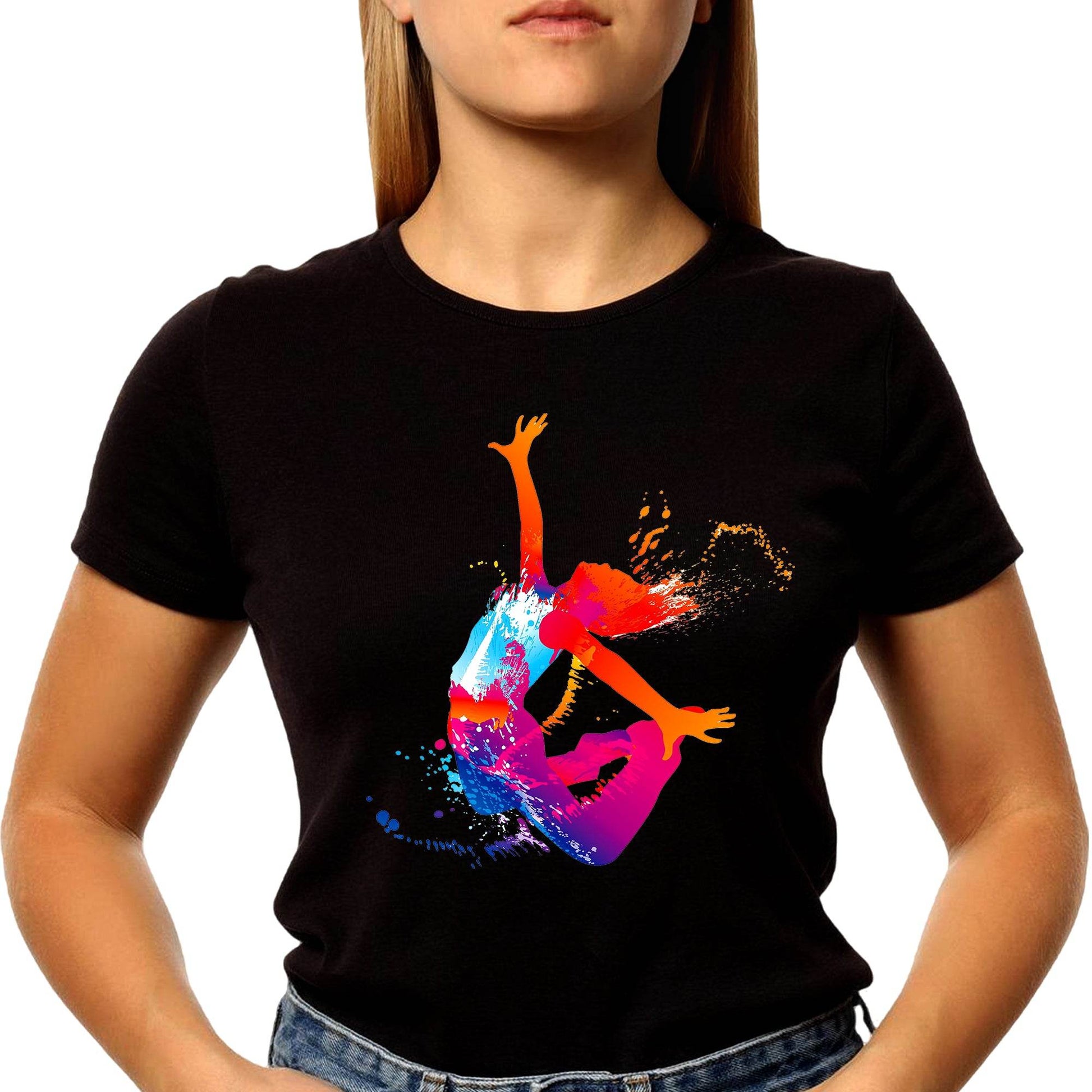 Girl Dancing and Playing Holi - Unisex Round Neck Regular Fit 100% Combed Cotton Half Sleeve T-Shirt - Mojilo Mart