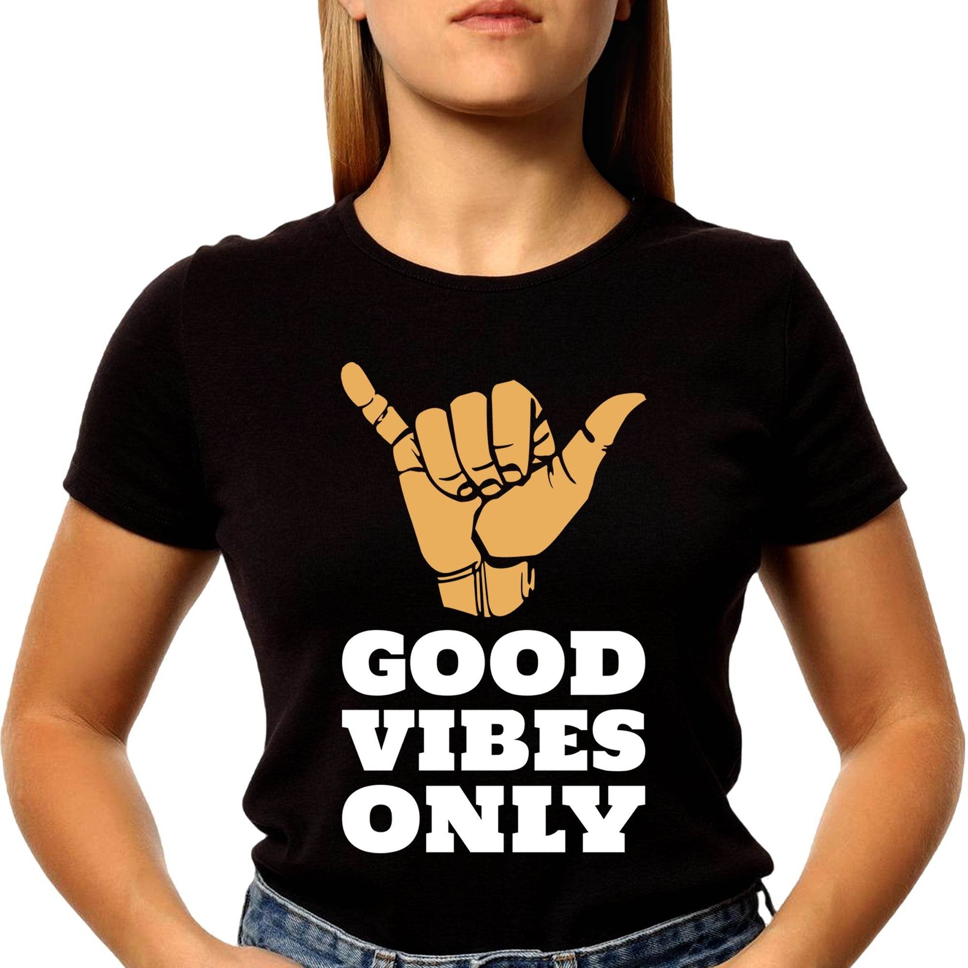 Good Vibes Only - Unisex Round Neck Regular Fit 100% Combed Cotton Half Sleeve T-Shirt - Mojilo Mart