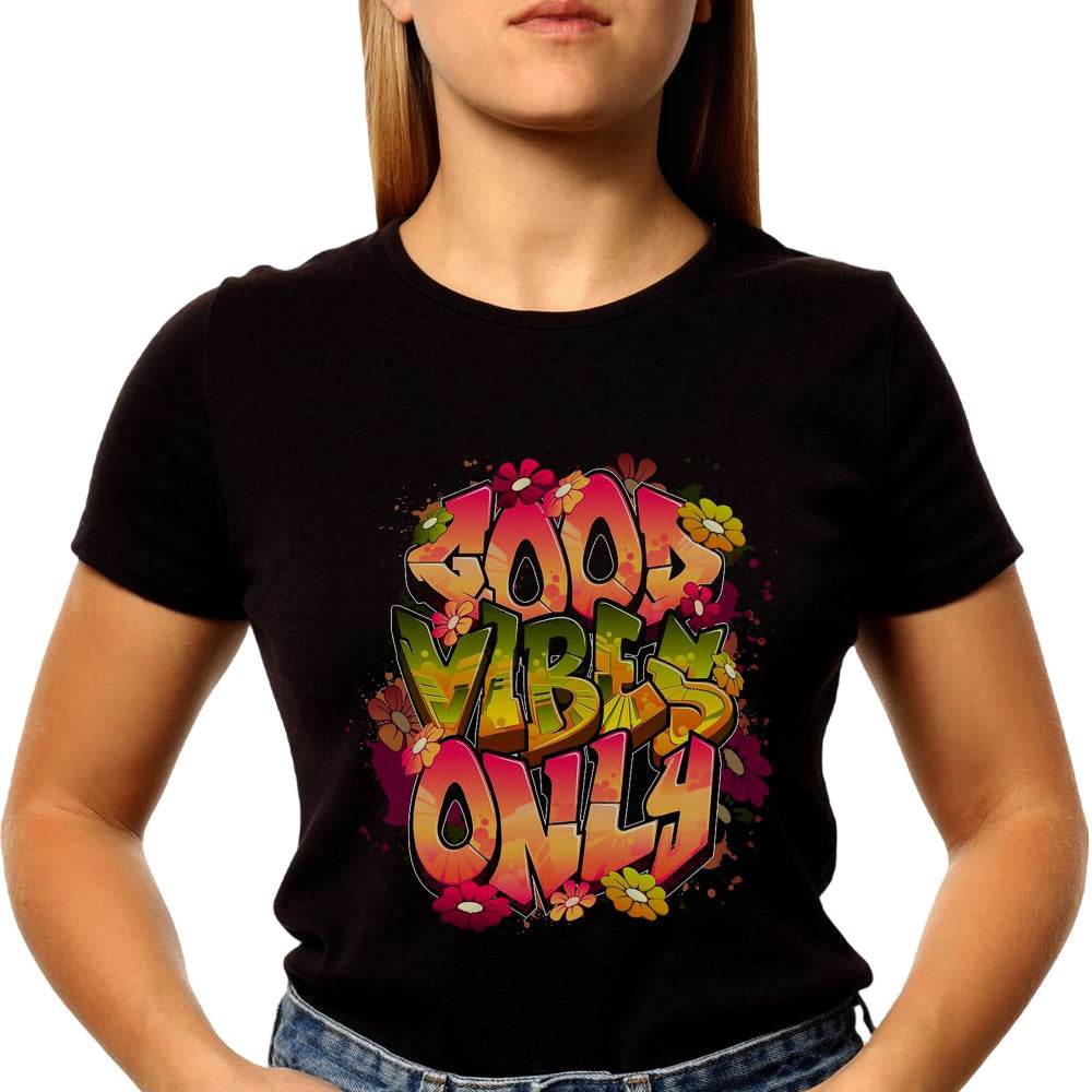 Good Vibes Only - Unisex Round Neck Regular Fit 100% Combed Cotton Half Sleeve T-Shirt - Mojilo Mart