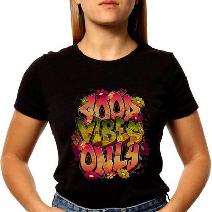 Good Vibes Only - Unisex Round Neck Regular Fit 100% Combed Cotton Half Sleeve T-Shirt - Mojilo Mart
