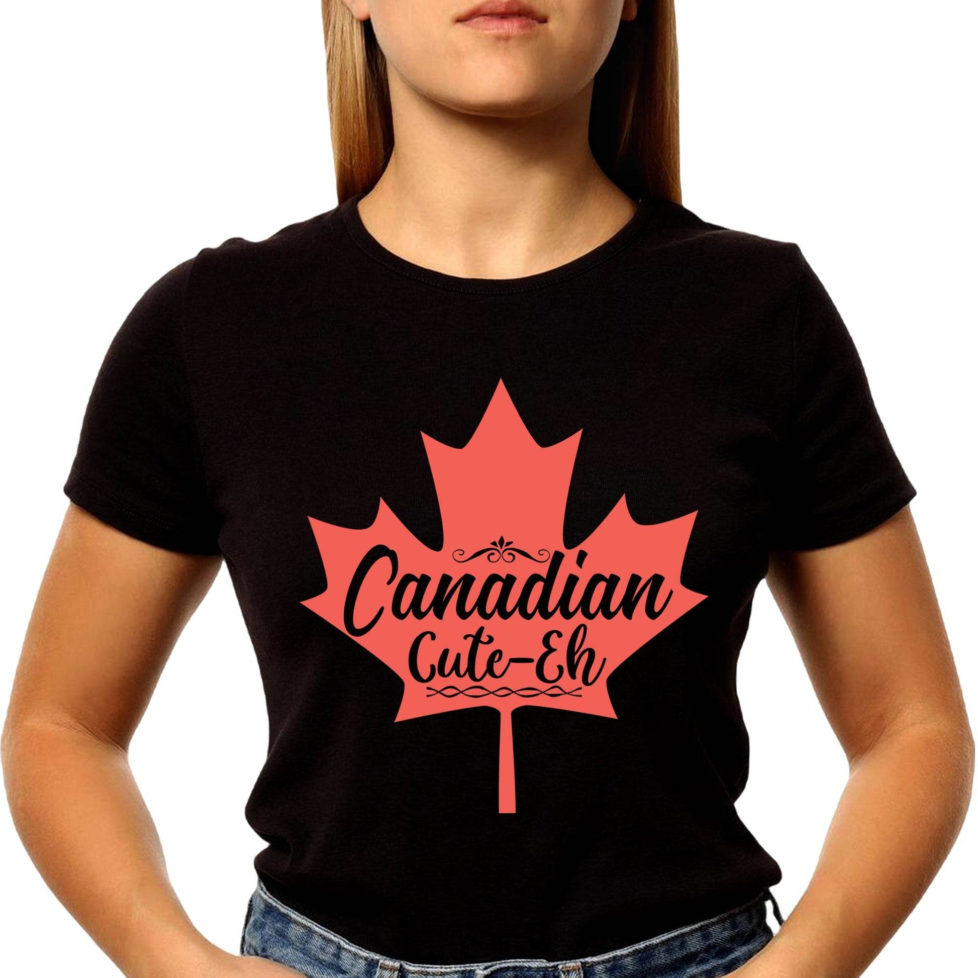 Graphic Canada Canadian Cute-Eh - Unisex Round Neck Regular Fit 100% Combed Cotton Half Sleeve T-Shirt - Mojilo Mart