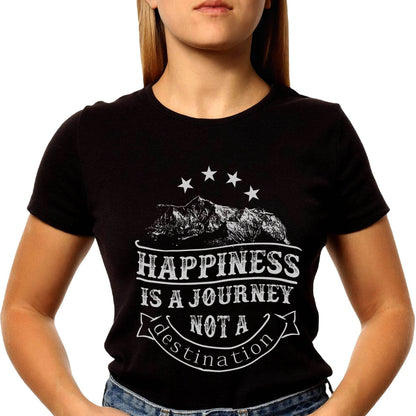 HAPPINESS IS A JOURNEY NOT A destination - Unisex Round Neck Regular Fit 100% Combed Cotton Half Sleeve T-Shirt - Mojilo Mart