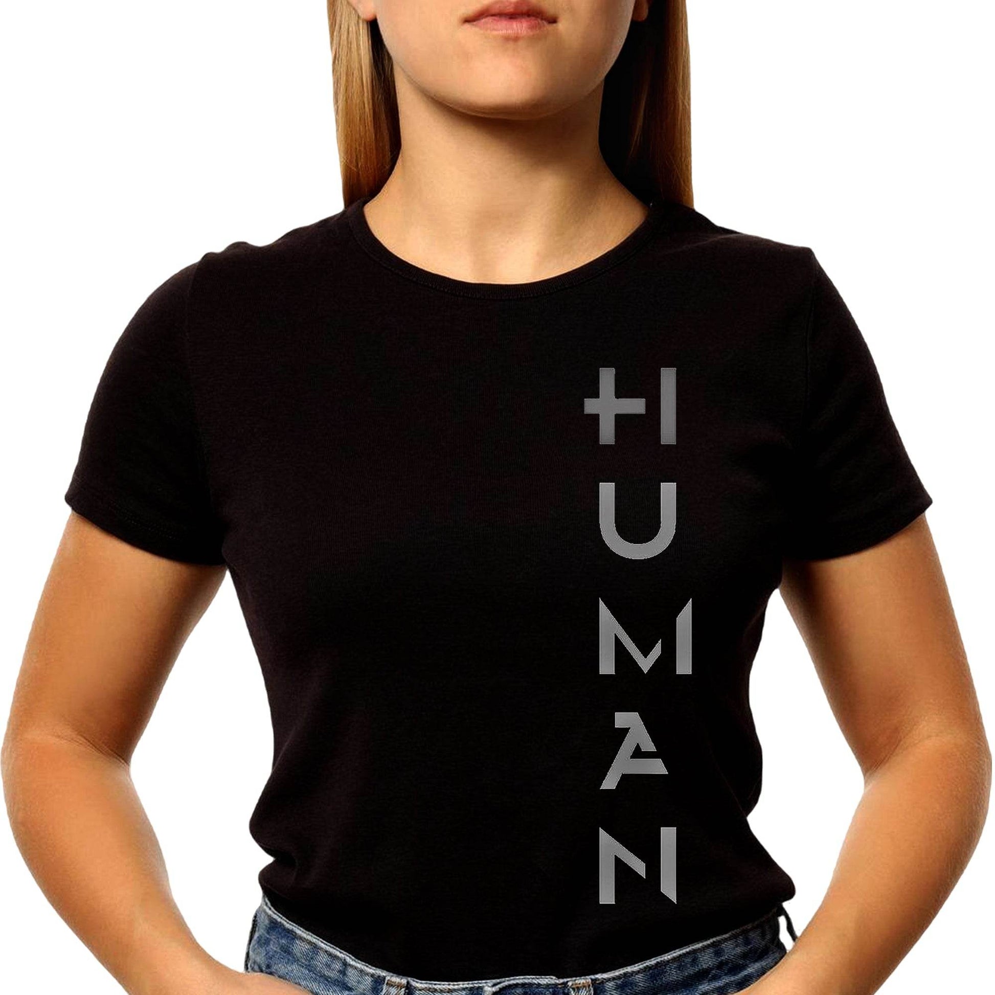 HUMAN - Unisex Round Neck Regular Fit 100% Combed Cotton Half Sleeve T-Shirt - Mojilo Mart