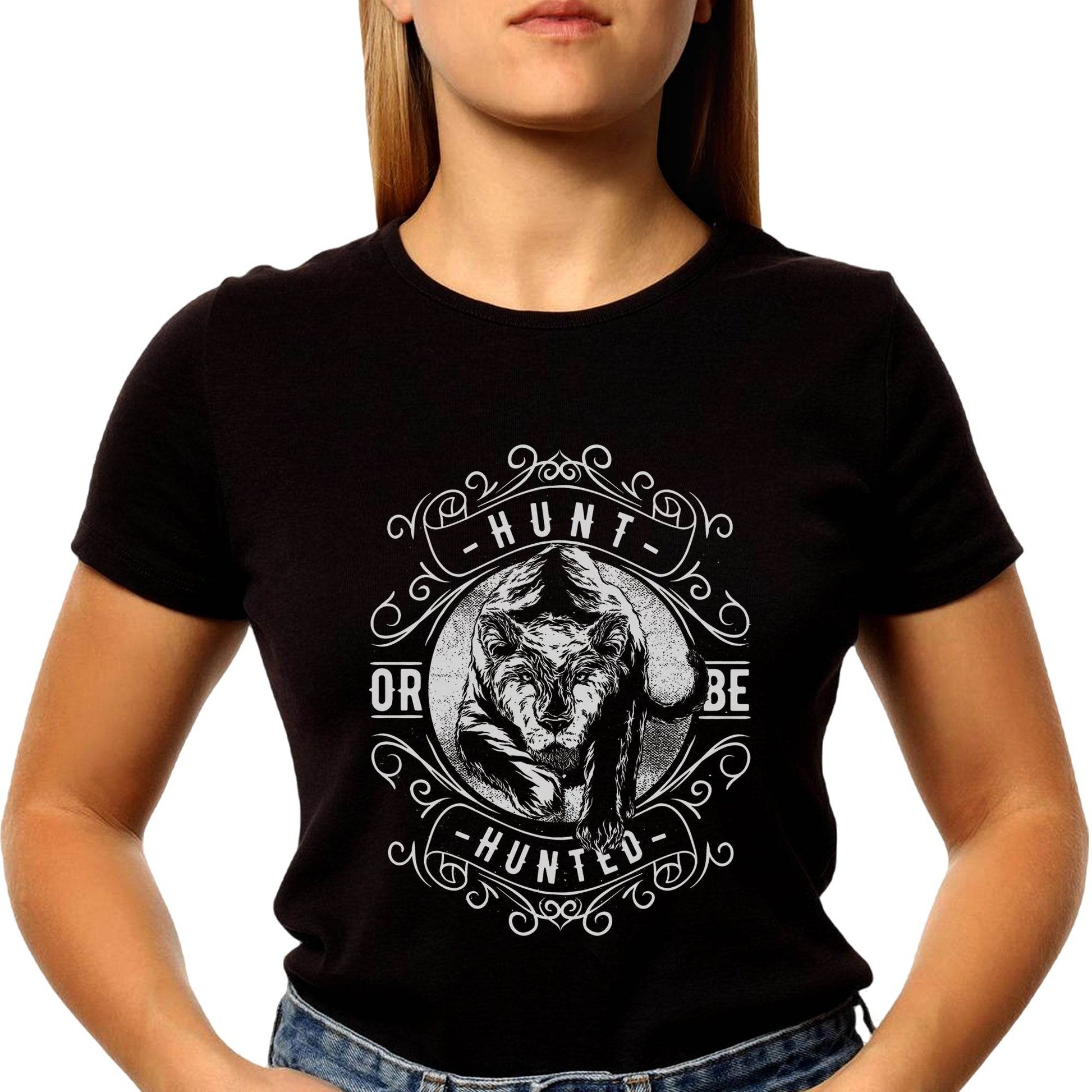 HUNT OR BE HUNTED - Unisex Round Neck Regular Fit 100% Combed Cotton Half Sleeve T-Shirt - Mojilo Mart